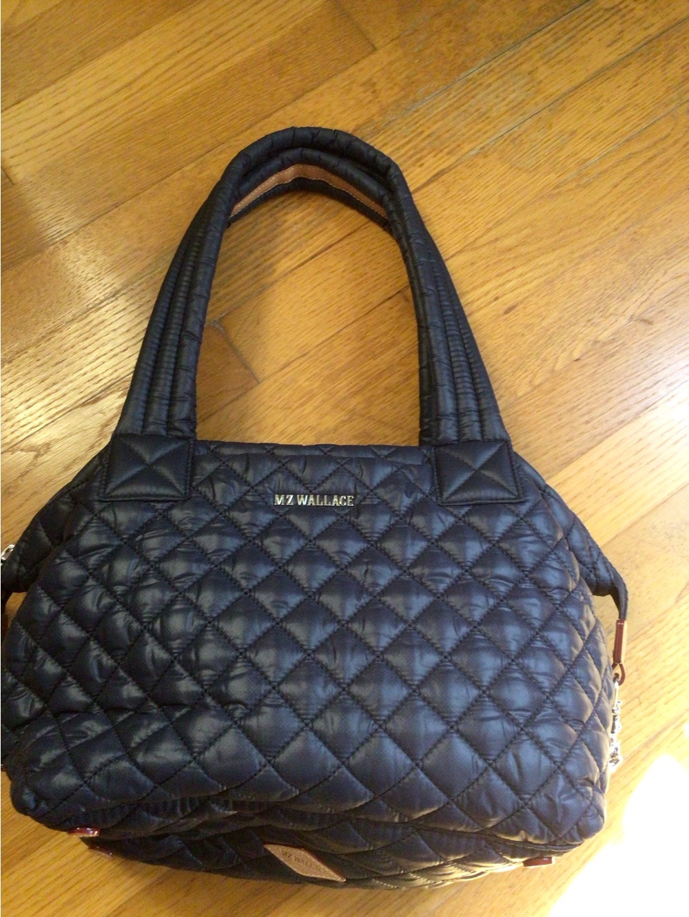 MZ Wallace Sutton Quilted Navy Shoulder Tote